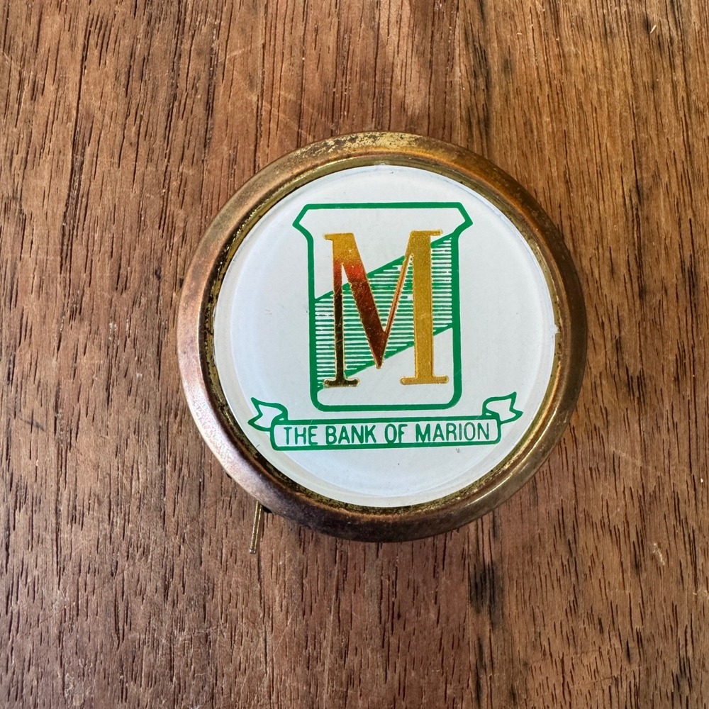 Vintage The‎ Bank of Marion Advertising Tape Measure HIT USA Collectible Novelty